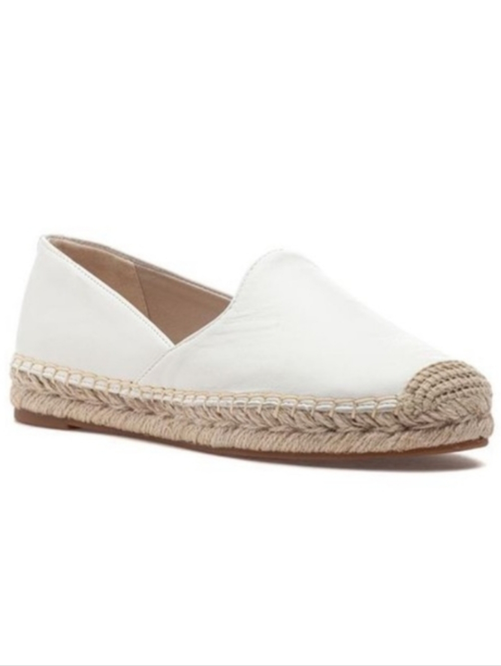 Sam Edelman Kesia Leather Espadrill Flats In White Size 11M